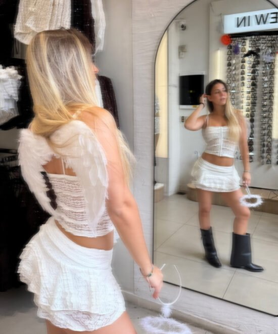 1734/EM-Top Encaje Missha Tirita Bando Con Pechera Puntilla Y Cinta Corsetera - Imagen 4