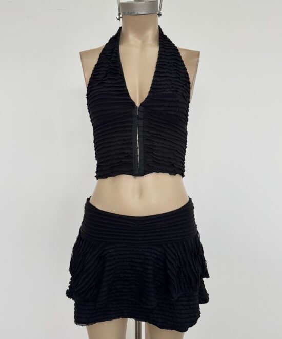 2912/R-Top Marilyn Mini Ruffle Centro Cinta Corsetera Y Pechera Forrado - Imagen 3