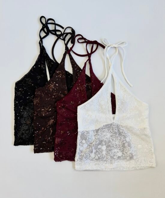 2521/TSH-Top Tul Shaina Halter Marilyn Tirita Para Atar Cuello