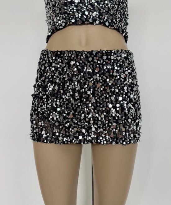 666/LEM-Pollera Lentejuela Moorea Clasico Con Short Interno Y Elastico Cintura - Imagen 3