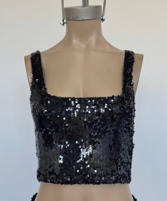 Alternative view of 2411/LEA-Top Musculosa Lentejuela Ariane Escote Cuadrado Forrado