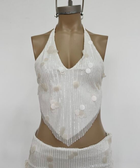 Alternative view of 1221/CH-Top Lentejuela Chantal Halter Escote V Pico Para Atar Cuello Y Espalda Descubierta