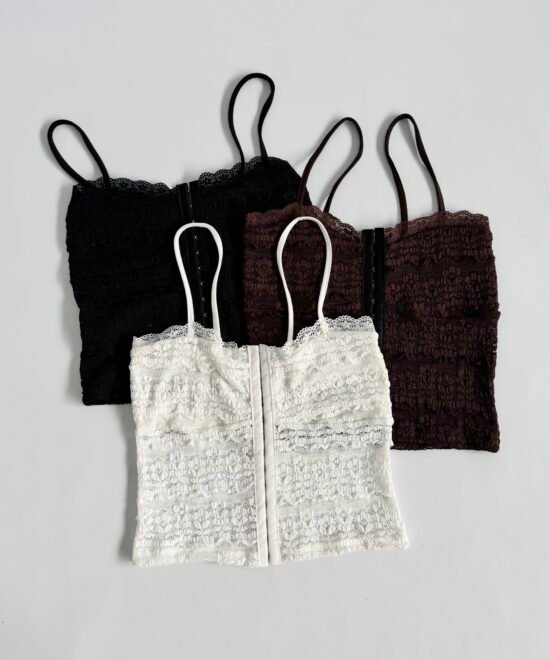 1734/EM-Top Encaje Missha Tirita Bando Con Pechera Puntilla Y Cinta Corsetera