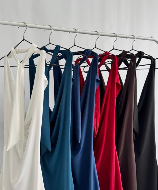 515/M-Vestido Largo Microfibra Buche Caido Con Lazo Corbata y Espalda Descubierta Con Frunce Cola - Imagen 6